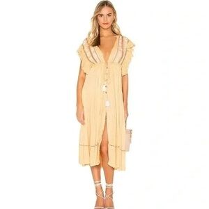 Free People Cream Midi Dress